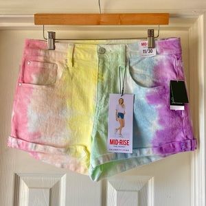Celebrity Pink The Honey Tie-Dye Mid Rise Denim Shorts